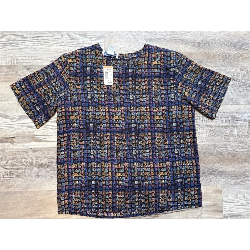 Petite Impressions  Blouse Vintage 80's USA Secretary‎ Geek Size Small NWT